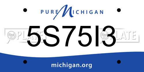 5S75I3 Michigan License Plate