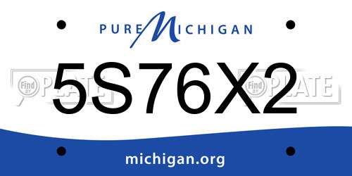 5S76X2 Michigan License Plate