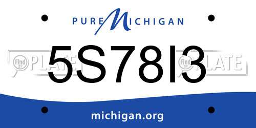 5S78I3 Michigan License Plate