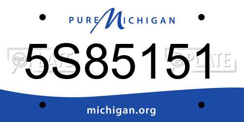 5S85151 Michigan License Plate