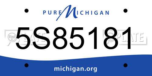 5S85181 Michigan License Plate
