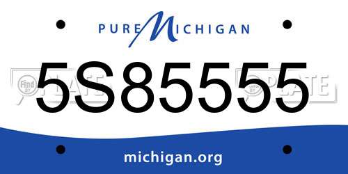 5S85555 Michigan License Plate