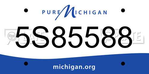 5S85588 Michigan License Plate