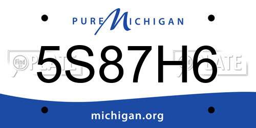 5S87H6 Michigan License Plate