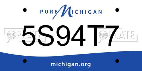 5S94T7 Michigan License Plate