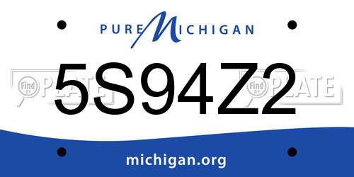 5S94Z2 Michigan License Plate