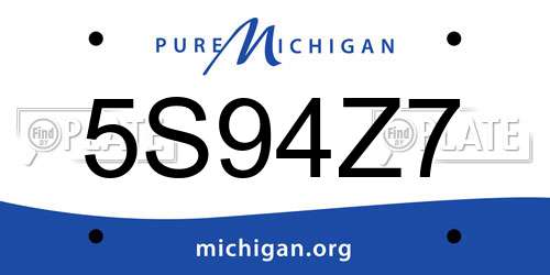 5S94Z7 Michigan License Plate