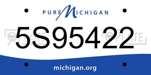 5S95422 Michigan License Plate