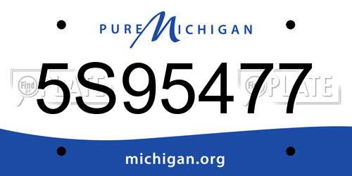 5S95477 Michigan License Plate
