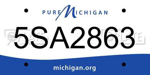 5SA2863 Michigan License Plate