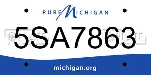 5SA7863 Michigan License Plate