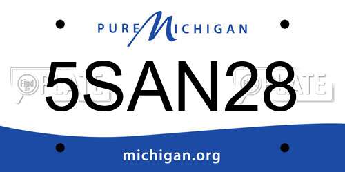 5SAN28 Michigan License Plate