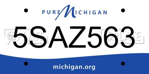 5SAZ563 Michigan License Plate
