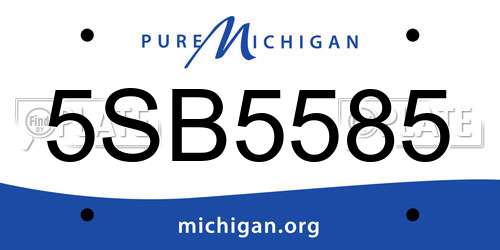 5SB5585 Michigan License Plate