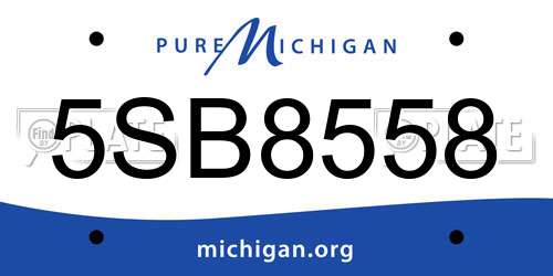 5SB8558 Michigan License Plate