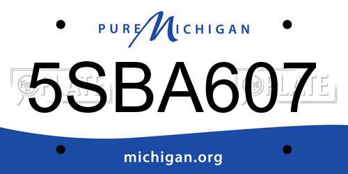 5SBA607 Michigan License Plate