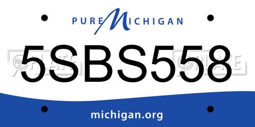 5SBS558 Michigan License Plate