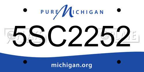 5SC2252 Michigan License Plate
