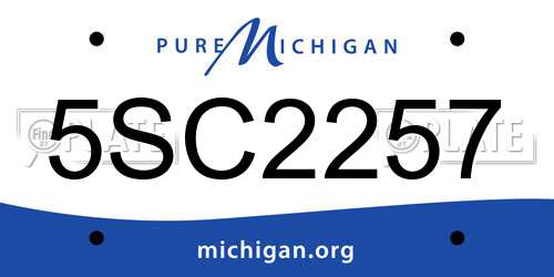 5SC2257 Michigan License Plate