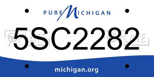 5SC2282 Michigan License Plate