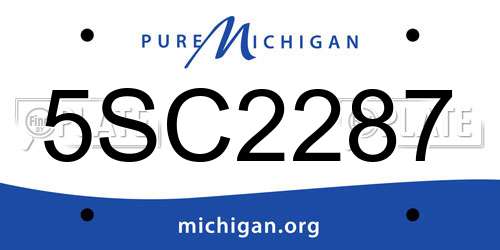 5SC2287 Michigan License Plate