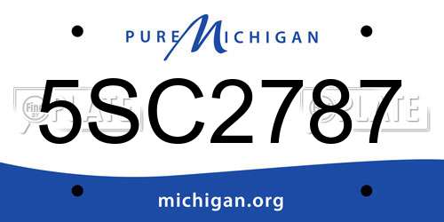 5SC2787 Michigan License Plate