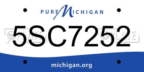 5SC7252 Michigan License Plate