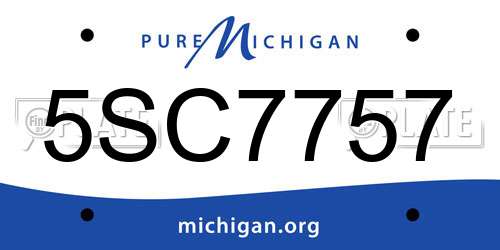 5SC7757 Michigan License Plate