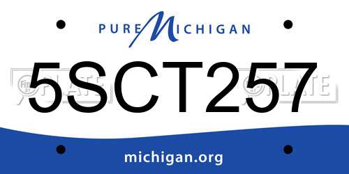 5SCT257 Michigan License Plate
