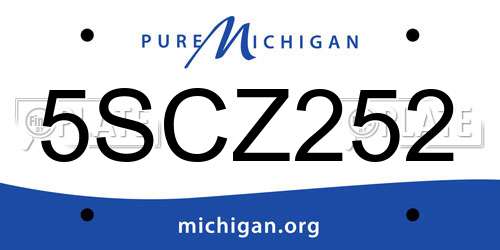 5SCZ252 Michigan License Plate