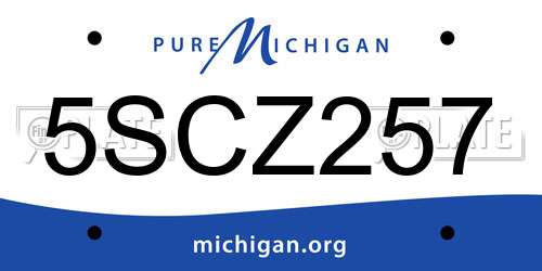 5SCZ257 Michigan License Plate