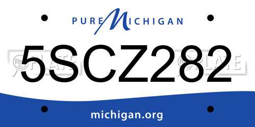5SCZ282 Michigan License Plate