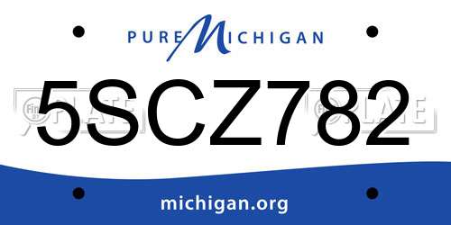 5SCZ782 Michigan License Plate