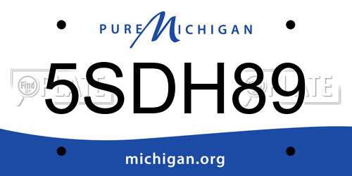 5SDH89 Michigan License Plate
