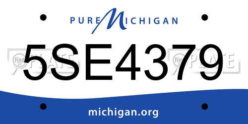5SE4379 Michigan License Plate