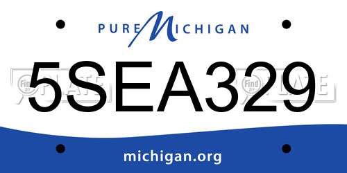 5SEA329 Michigan License Plate
