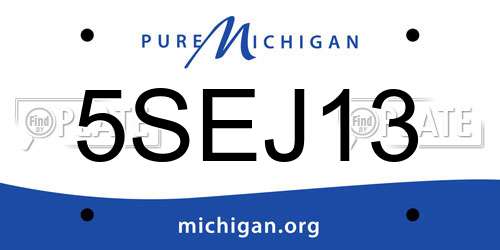 5SEJ13 Michigan License Plate