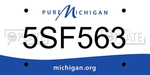5SF563 Michigan License Plate