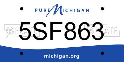 5SF863 Michigan License Plate