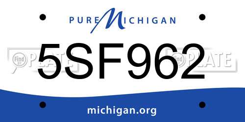 5SF962 Michigan License Plate