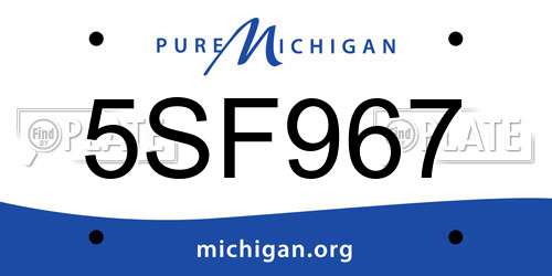 5SF967 Michigan License Plate