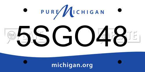 5SGO48 Michigan License Plate
