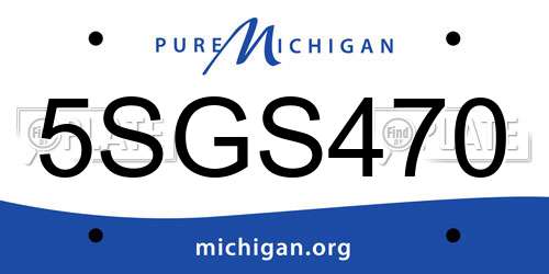 5SGS470 Michigan License Plate