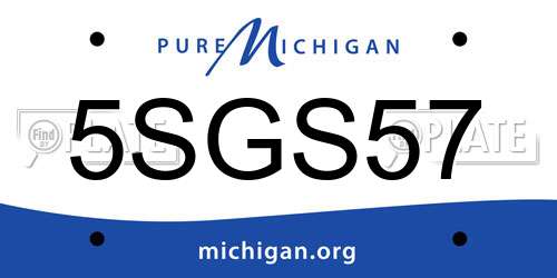 5SGS57 Michigan License Plate