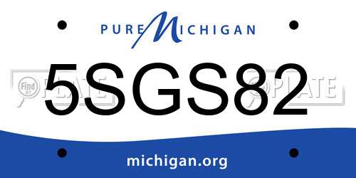 5SGS82 Michigan License Plate