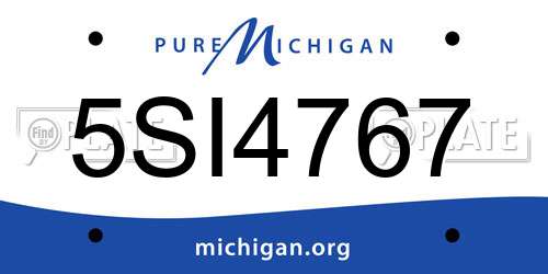 5SI4767 Michigan License Plate