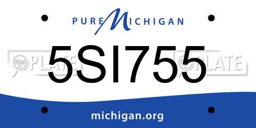 5SI755 Michigan License Plate