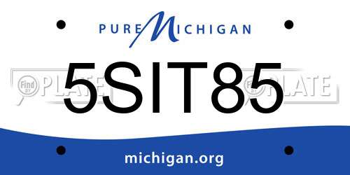 5SIT85 Michigan License Plate