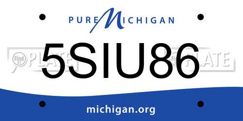 5SIU86 Michigan License Plate