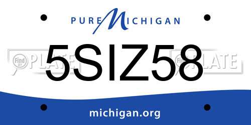 5SIZ58 Michigan License Plate